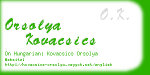 orsolya kovacsics business card